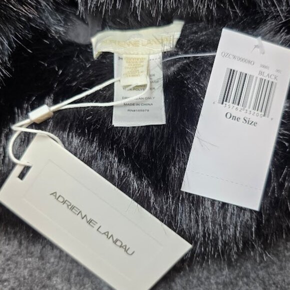 NWT Adrienne Landau Faux Fur Trapper Hat in Black OS - Picture 7 of 12